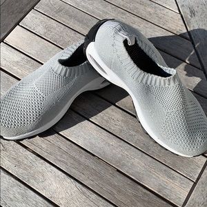 Slip on grey walking shoes. Size 8